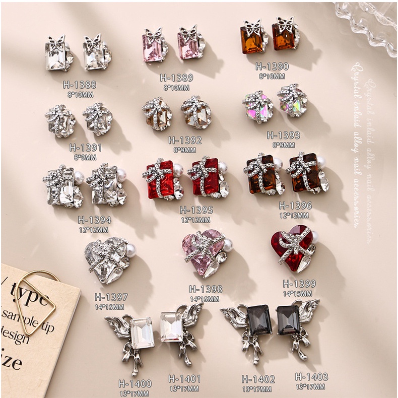 หรูหราเล็บ Pile เพชรของขวัญกล่อง Claw เพชรเครื่องประดับคริสตัล Love Strobe เล็บโลหะเพชรเครื่องประดับ