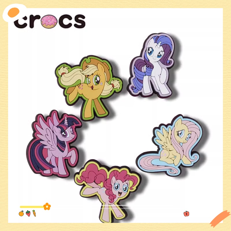 Crocs Jibbitz My Little Pony หัวเข็มขัดรองเท้า การ์ตูนน่ารัก รองเท้าโพนี่ ดอกไม้ Crocs charms แฟชั่นเกาหลี Crocs เครื่องประดับ