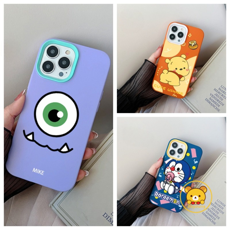 เคสซิลิโคนนิ่ม ลายการ์ตูนหมีพูห์ โดเรม่อน 3-in-1 สําหรับ Samsung Galaxy S20 FE S21 FE M54 M52 M34 M14 M13 5G