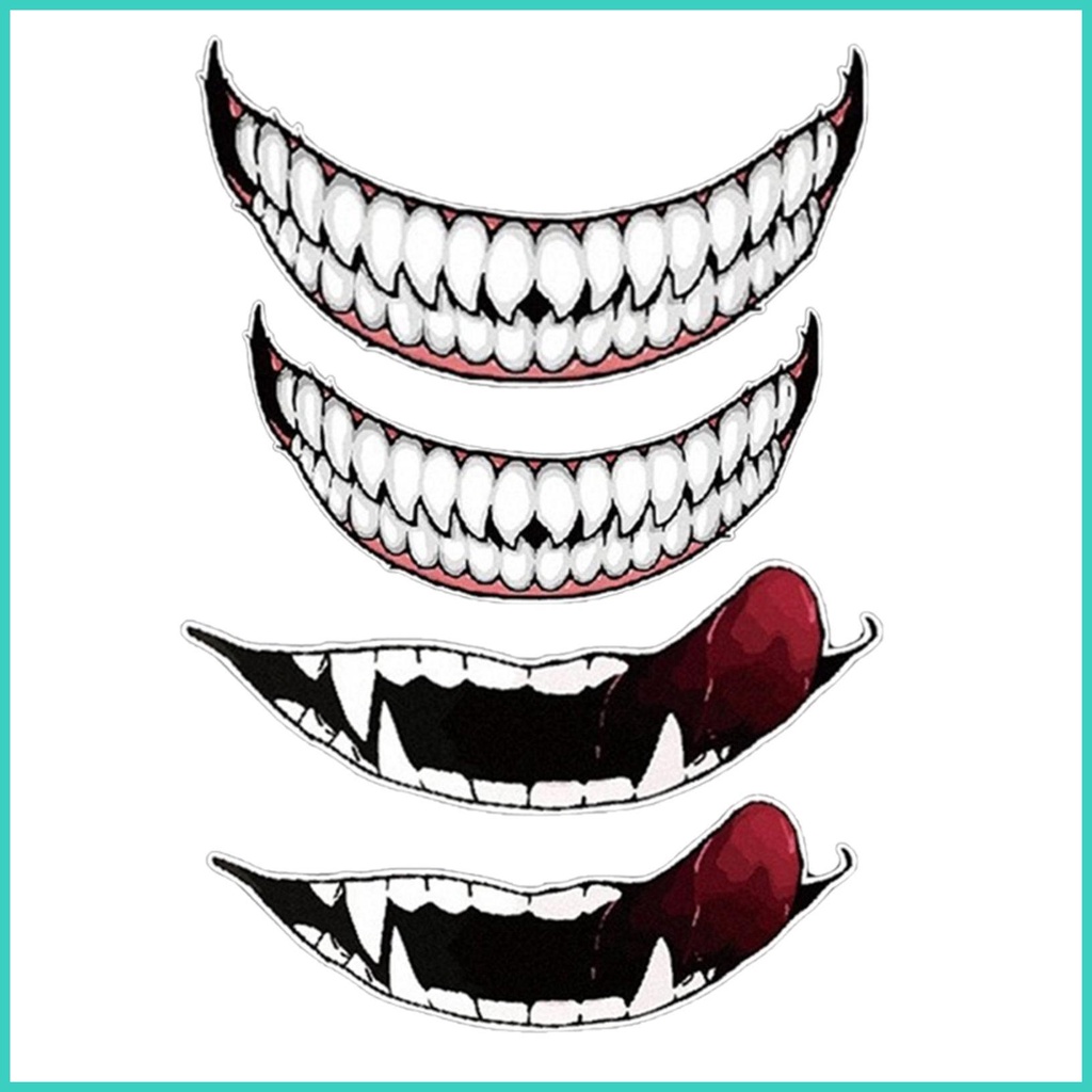 สติกเกอร์ รูปหมวกปีศาจ หน้ายิ้ม ปากใหญ่ DIY สําหรับตกแต่งรถยนต์ รถจักรยานยนต์