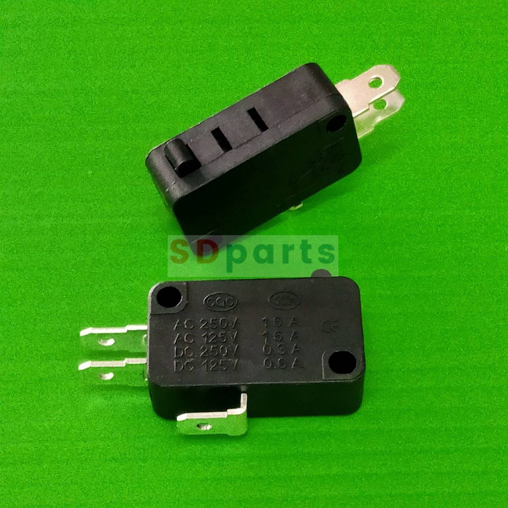 ลิมิตสวิทช์ สวิทช์ ไมโครสวิทช์ หม้อหุงข้าว ไมโครเวฟ Micro Switch Limit Switch 3 ขา 16A 250V #ST ดำ ไม่มีก้าน (1 ตัว)