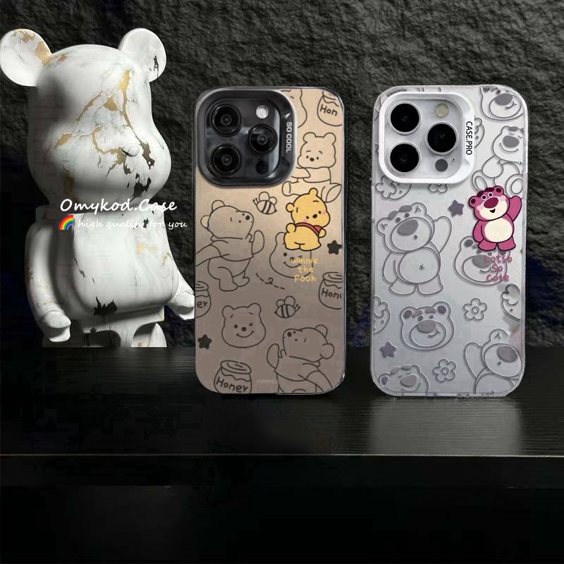 Ready Stock Realme C55 C53 C35 C33 C30 C25 C25Y C20 C15 C11 2020 Realme 8 8i 5 Cute Bear Advanced Frosting Minimalist Letter Lens Frame Anti Drop Phone Case Protection Back Cover