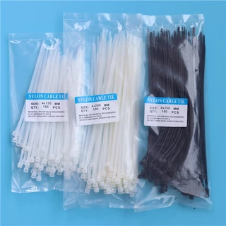 เคเบิ้ลไทร์ถุงละ 100 เส้น มี 2 สี ขาว/ดำ เหนียว รัดแน่น ล๊อกนาน #Q-0024