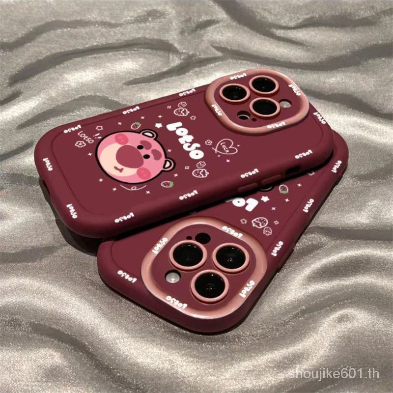 เคสโทรศัพท์มือถือ กันกระแทก ลายหมีสตรอเบอร์รี่ สําหรับ iphone 12max 15131114Pro 9USN