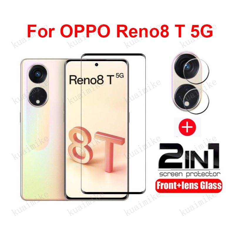 2-in-1 ฟิล์ม OPPO Reno 8T 5G ฟิล์มกระจก HD ฟิมล์กระจก OPPO Reno 10 8 Pro Plus 8T 8Z 7Z 6Z 7 6 5 5G 9