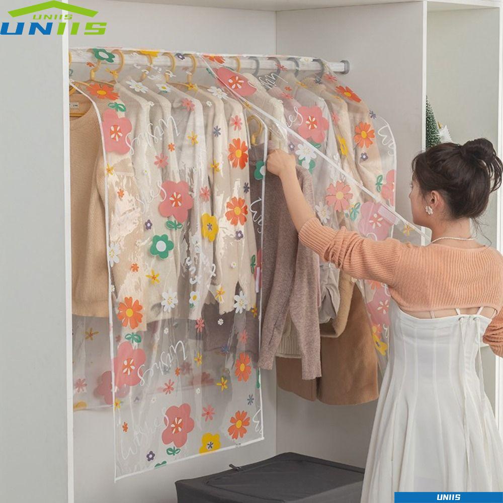Uniis ผ้าคลุมชุดเดรส ป้องกันฝุ่น กันน้ํา คุณภาพสูง หนา ความจุขนาดใหญ่ สําหรับจัดระเบียบเสื้อผ้า