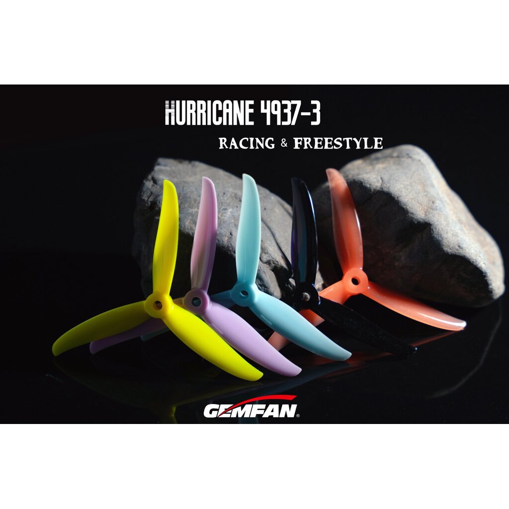 5-G6 Gemfan Hurricane 4937 3-Blade Propeller 5Inch Prop 1ชุดมี 4ใบพัด แกน M5 fpv racing drone freestyle เหนียว โดรนซิ่ง
