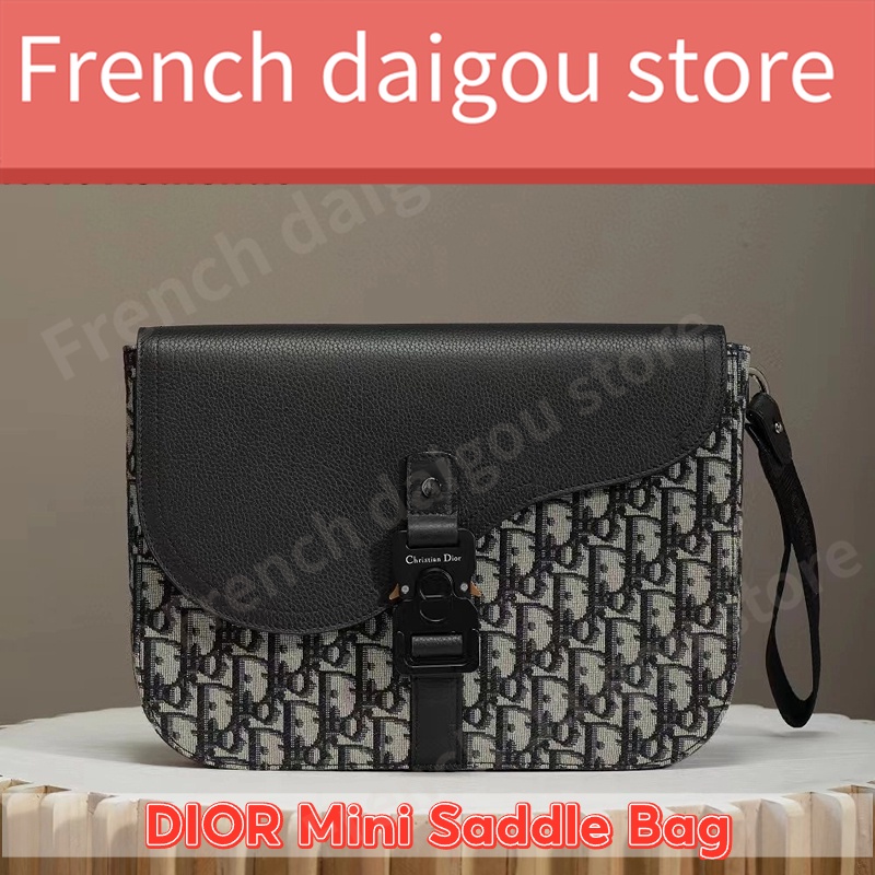 ดิออร์ DIOR Mini Saddle Bag With Strap Messenger Bag กระเป๋าสะพายสำหรับผู้ชาย