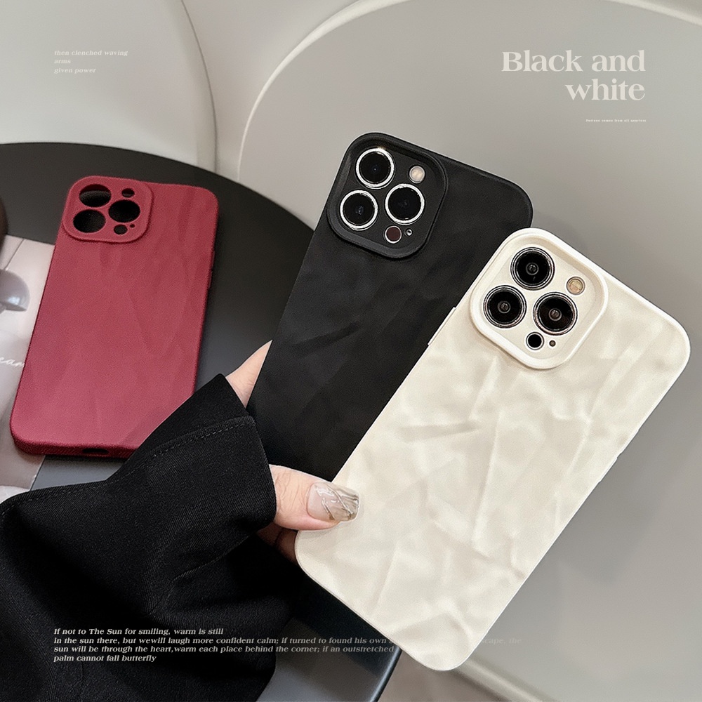 เคสโทรศัพท์มือถือ ซิลิโคน tpu กันรอยย่น เรียบง่าย สําหรับ iphone 11 12 13 14 15 pro max plus
