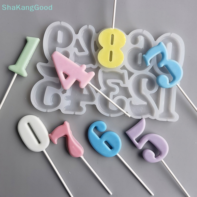 Skth แม่พิมพ์ซิลิโคน รูปตัวเลข สําหรับตกแต่งเค้กวันเกิด DIY