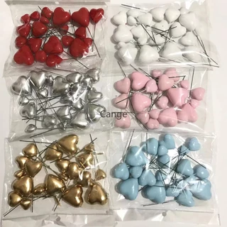 คริสต์มาส 20 ชิ้น/เซ็ต ลูกบอลตกแต่งเค้กรูปหัวใจสีทองและสีเงิน ท็อปเปอร์เค้กวันวาเลนไทน์