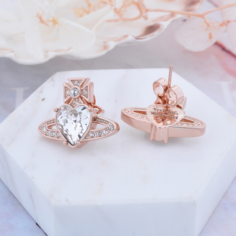 [Westwood] ต่างหูสตั๊ด เพทาย รูปหัวใจ ขนาดใหญ่ หรูหรา - รูปที่ 6