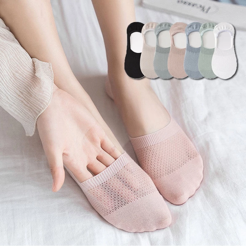 🌈พร้อมส่งจากไทย🧦ถุงเท้าผู้หญิง ข้อเท้ามองไม่เห็น มียางกันลื่น นุ่มบางเหมือนไม่ได้ใส่