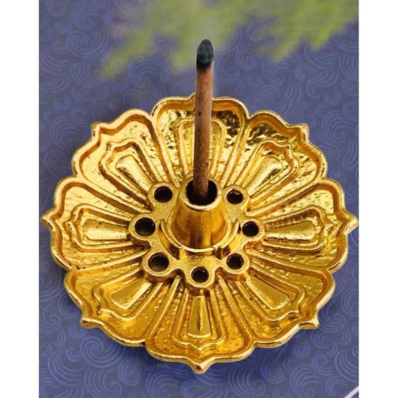 Primal XIJIANG ที่วางธูปดอกบัวเดี่ยว 9 หลุมโลหะผสมสังกะสี - XJ-9A