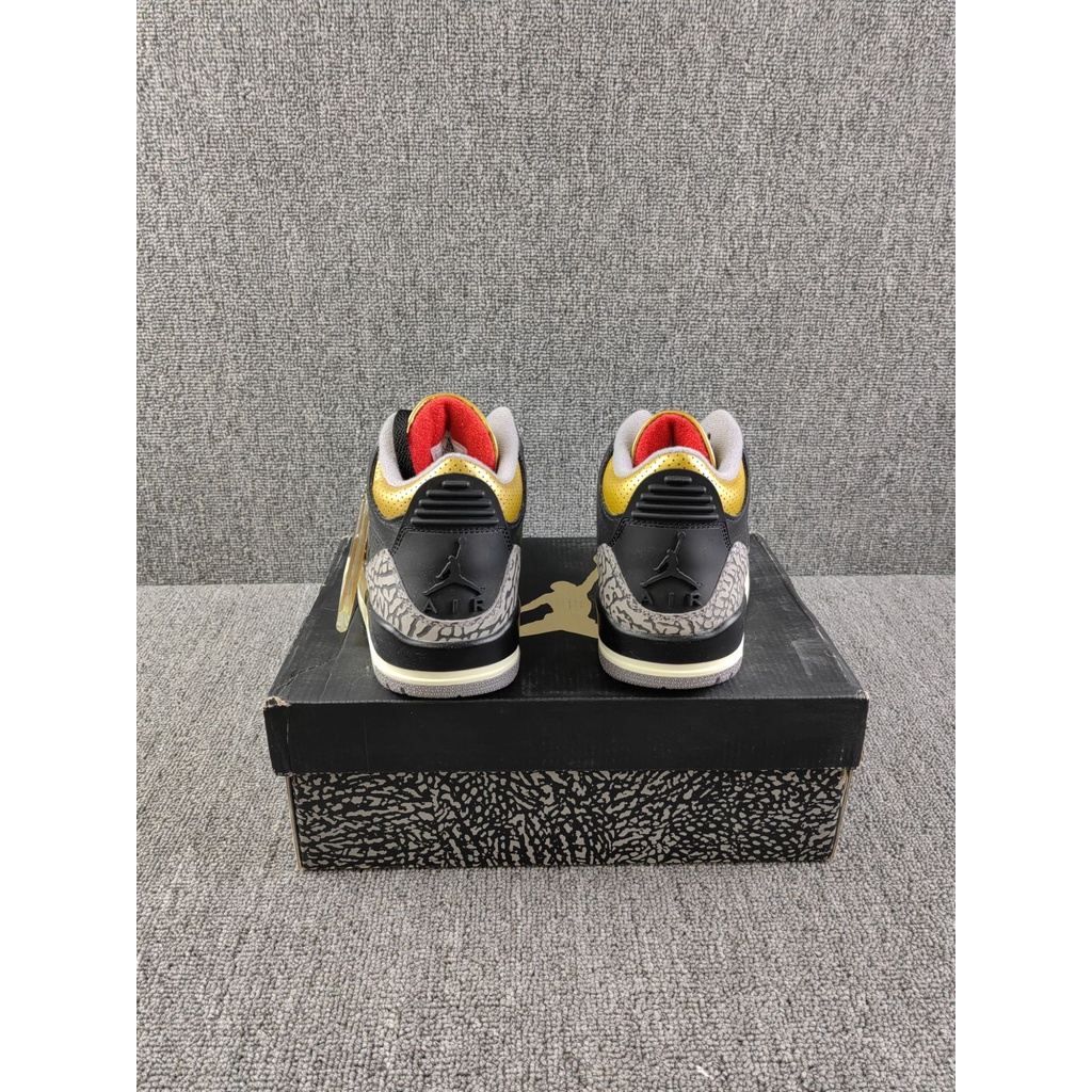 Nike AIR JORDAN 3 Retro AJ3 รองเท้าบาสเก็ตบอลย้อนยุคผู้หญิงซีเมนต์สีดำ CK9246-067