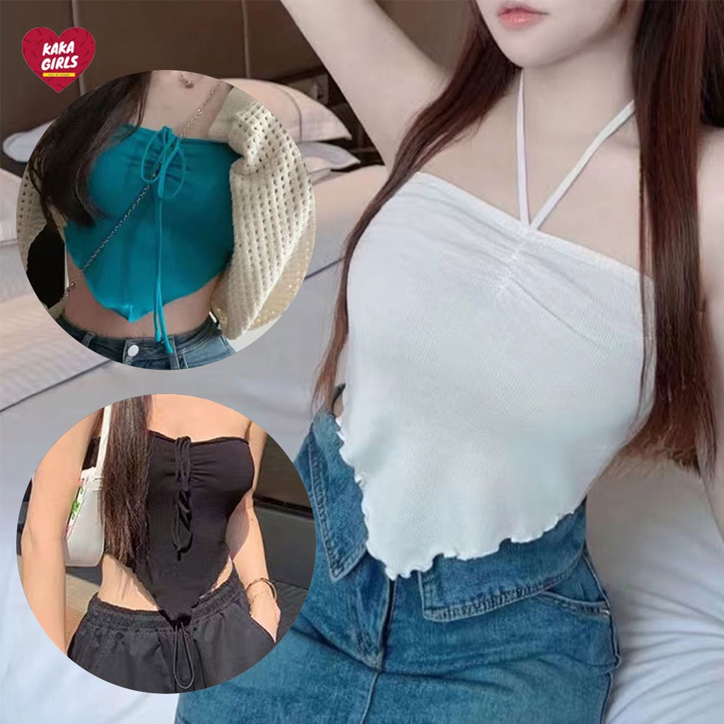 พร้อมส่ง เสื้อเกาะอกเเฟชั่นผู้หญิงเกาะอก น่ารักสุดคิ้ว ผ้าไม่บาง