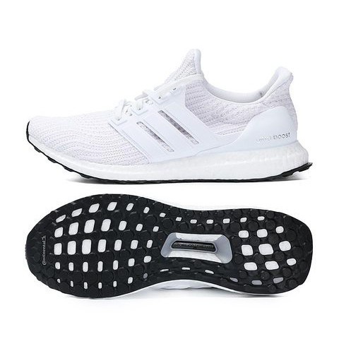Adidas Ultra Boost all white running shoes for woman and man sneakers with box and paperbag