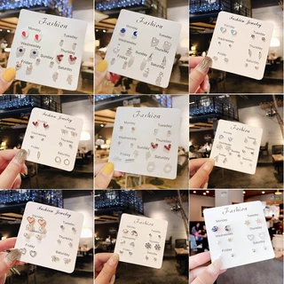 COD-ในไทย💖S925ต่างหูสตั๊ด รูปผีเสื้อ มุก ดอกไม้ สไตล์เกาหลี แฟชั่นสําหรับผู้หญิง สแตนเลส ไม่ทําให้แพ้ง่าย-Krismile