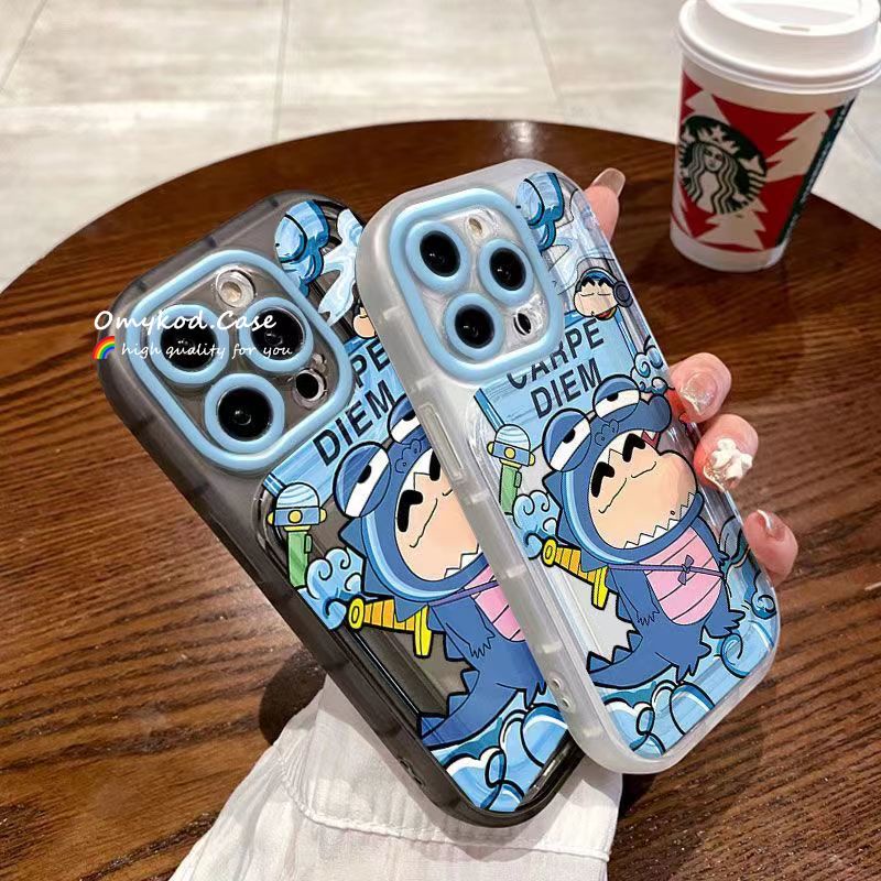 Ready Stock Compatible For iPhone 15 XR 14 13 11 12 Pro Max 8 7 6 6s Plus SE 2020 XS Max Cartoon Cute Transparent Phone Case Anti Drop Silicone Full Package Soft Case Protective Cover