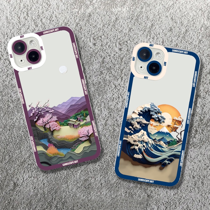เคสโทรศัพท์มือถือแบบนิ่ม ใส ลายภาพวาดทิวทัศน์ NFC สําหรับ Xiaomi Mi 11 Lite 5G NE Mi 13T Pro 12T 11T 12 10T 13 14 Pro Poco F5 F3 X5 X4 X3 Pro X3