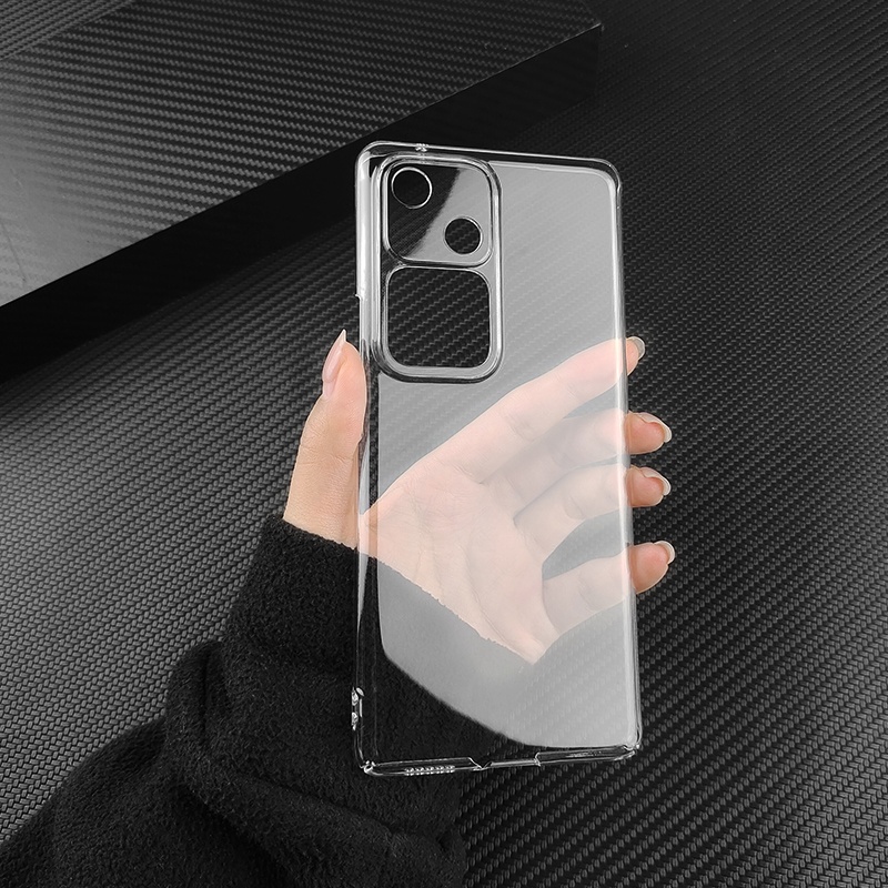 สําหรับ vivoV30 vivo V30 Pro V30Pro 5G มันวาว คริสตัล PC แข็ง แบบเต็ม เคสใส ป้องกันกล้อง เคสสแน็ป