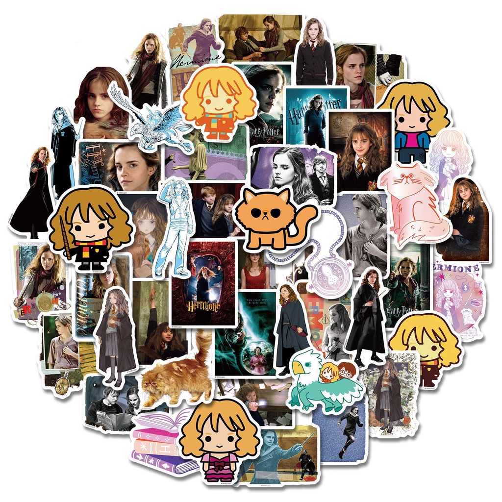 (Authorized) สติกเกอร์ ลาย Hermione Granger จากภาพยนตร์ Harry Potter กันน้ํา สําหรับติดตกแต่ง 50 ชิ้น