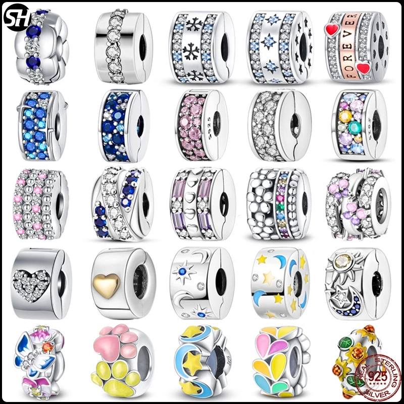 สร้อยข้อมือ จี้ลูกปัดเงินแท้ 925 หลากสี เหมาะกับของขวัญ สําหรับผู้หญิง DIY