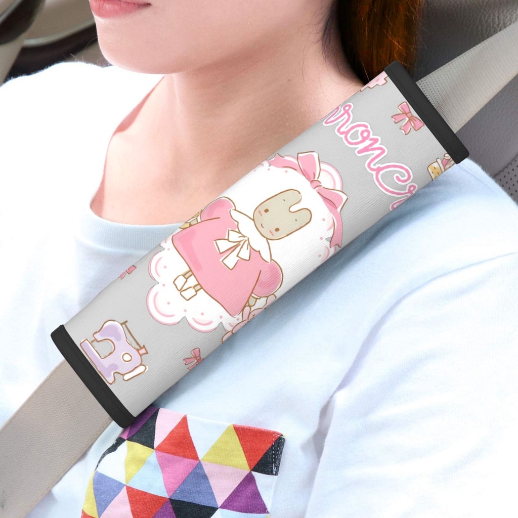Sanrio Marroncream ปลอกหุ้มสายเข็มขัดนิรภัยรถยนต์ (2 ชิ้น) สําหรับเข็มขัดนิรภัยรถยนต์