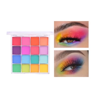 พาเลตต์อายแชโดว์ 16สี เนื้อแมตต์ แวววาว หลายสี ติดทนนาน กันน้ํา สีสันสดใส