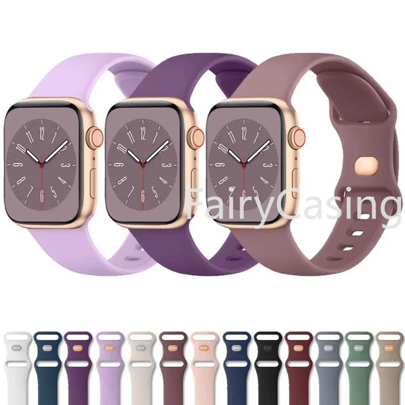 สายนาฬิกาข้อมือซิลิโคน แบบนิ่ม สําหรับ Apple Watch Ultra 2 49 มม. Series 9 41 มม. 45 iWatch 8 7 6 5 4 3 SE Ultra 40 44 38 42 มม.