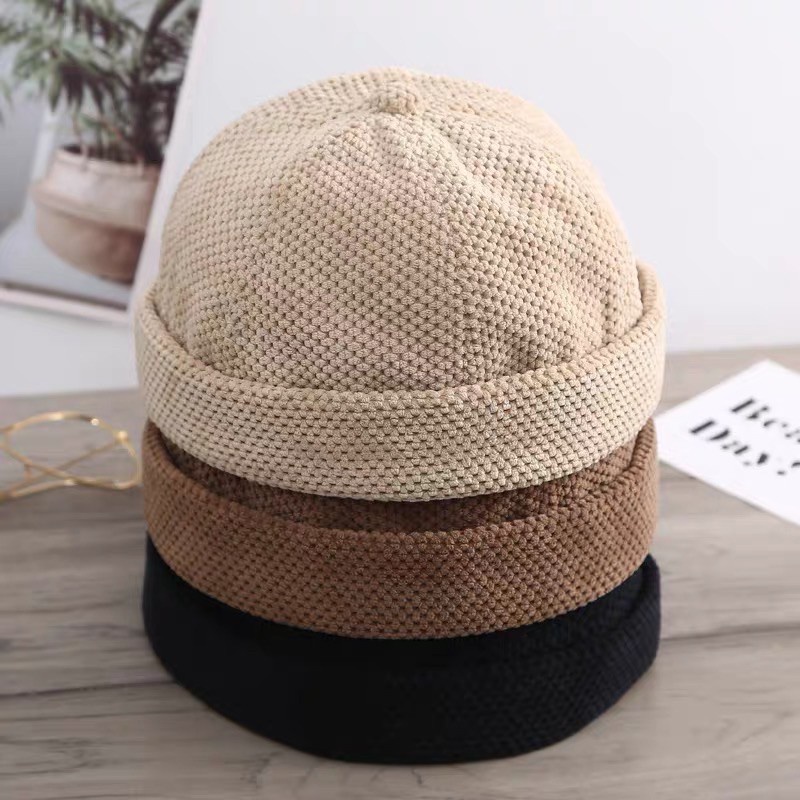 (BB) หมวกmiki ทรงวินเทจผ้ากำมะหยี่ ไม่มีปีกทรงกลม