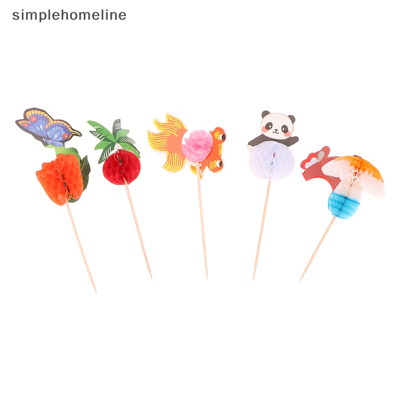 [simplehomeline] ใหม่ พร้อมส่ง ร่มกระดาษ รูปผลไม้ สําหรับตกแต่งหน้าเค้ก ค็อกเทล ปาร์ตี้วันเกิด DIY 50 ชิ้น