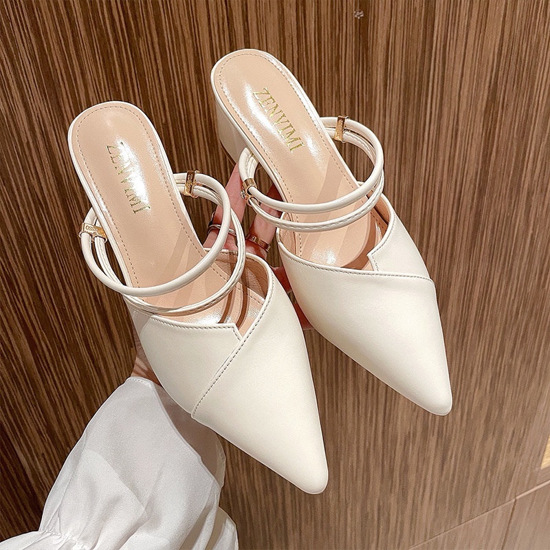 รองเท้าแตะส้นหนาสไตล์เกาหลี รองเท้าแตะส้นเตี้ย ไซส์ใหญ่ 35-42 มี 3 สีให้เลือก