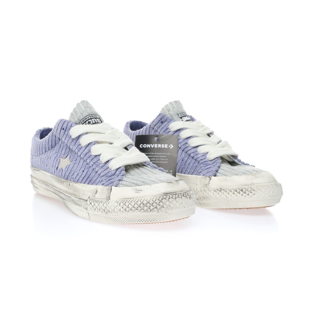 ,,,Converse Chuck One Star Pro OX "Purple/Grey" One Star Series of classic low-top retro suede  รอง