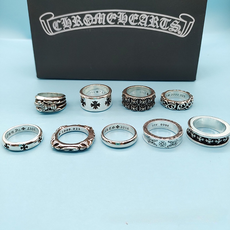 หลากหลายแหวน Retro Distressed Cross/Sword/Anchor แหวนผู้ชายผู้หญิงสไตล์เดียวกัน 