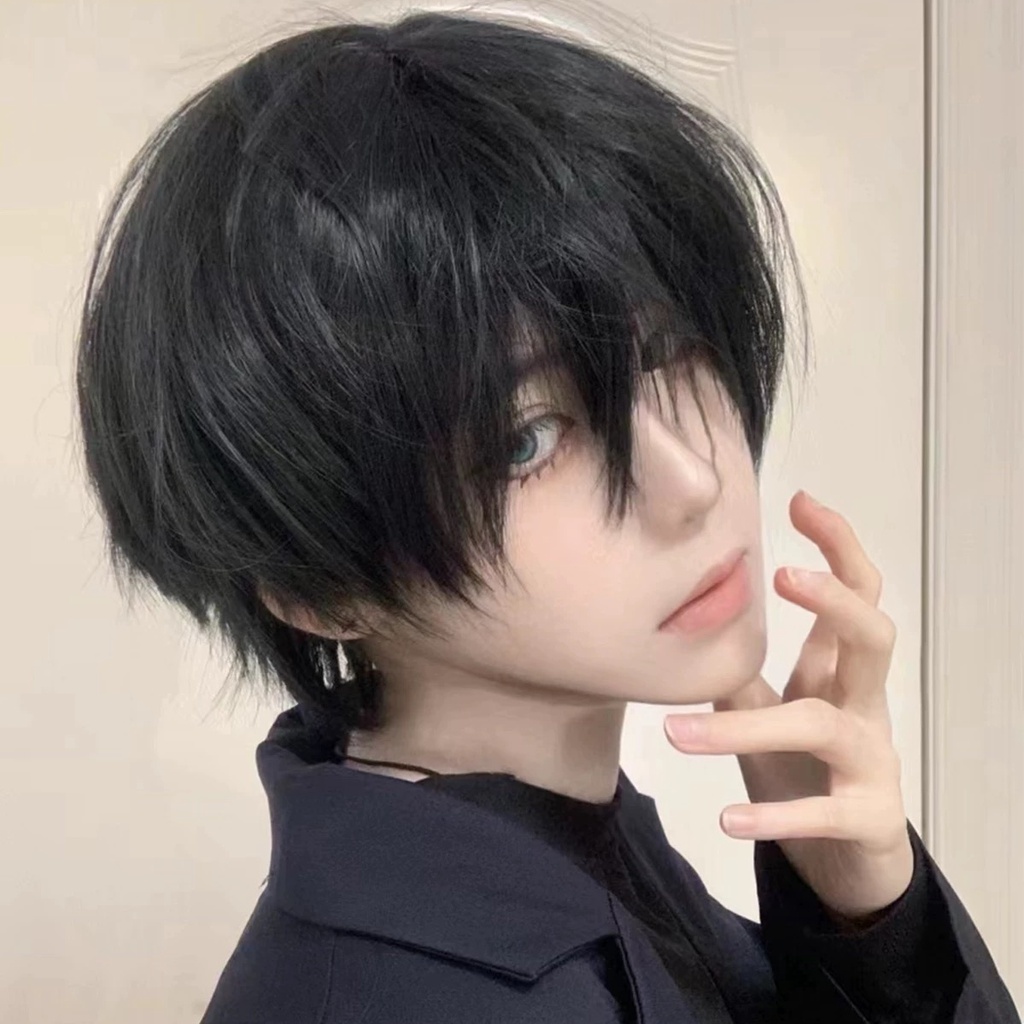 วิกผมสั้นตรง คอสเพลย์อนิเมะ สไตล์ญี่ปุ่น เนื้อแมตต์ สําหรับผู้หญิง ผู้ชาย ใส่ปาร์ตี้