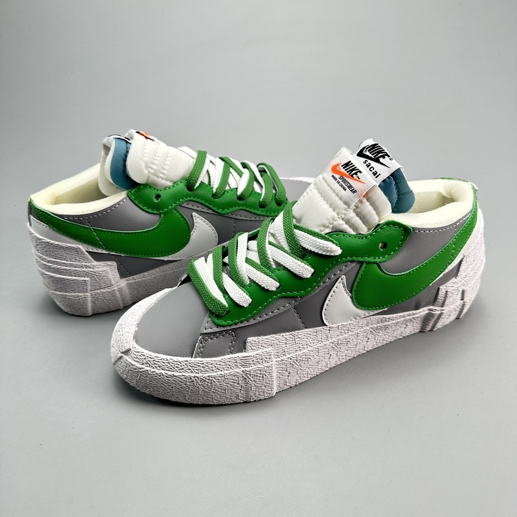 * ของแท้ 100% ori*sacai x Nike Blazer รองเท้าผ้าใบลําลอง ข้อสั้น เหมาะกับการก่อสร้าง T8IC