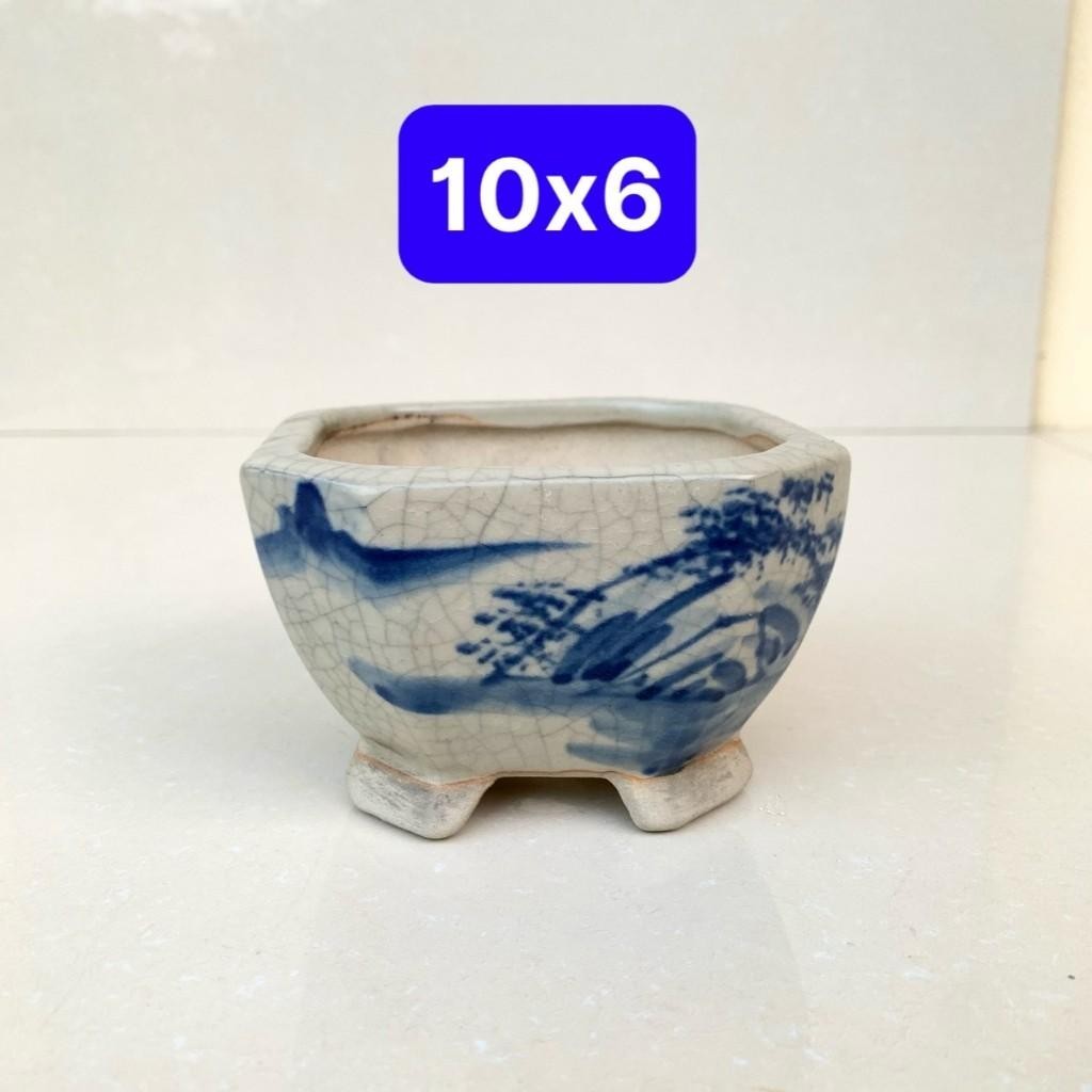 จีวี. กระถางสี่เหลี่ยมของพืชบอนไซเคลือบโบราณ SP777 .gv