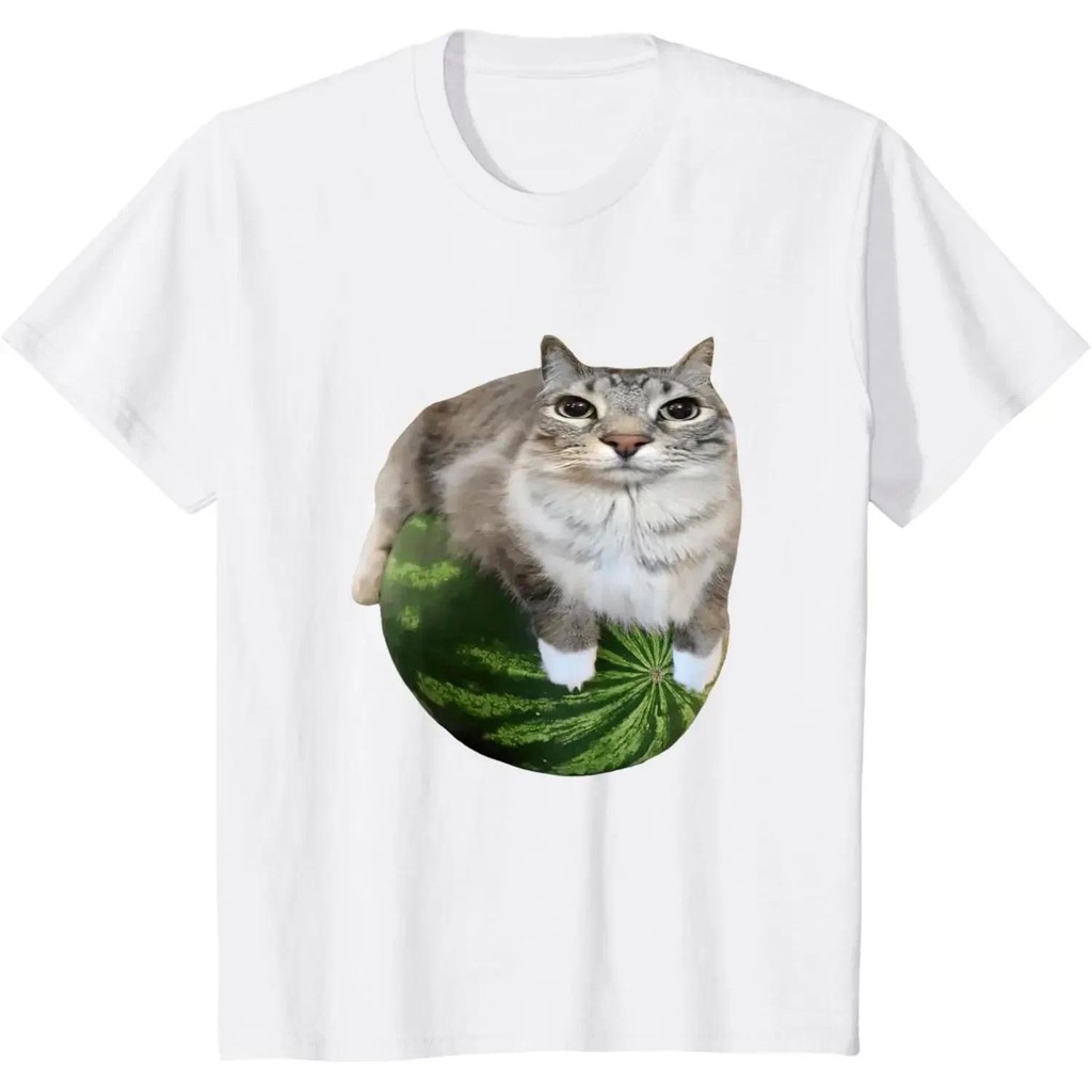พร้อมส่ง แตงโมแมว Silly Cat Meme เสื้อยืดเสื้อพิมพ์ลายแตงโมเฮฮาเป็นเสื้อ Unisex มีสไตล์สําหรับทั้งชายและหญิง ราคา ถูกที่สุด ดีลบีเคเค แกลเลอรีภาพที่ 2