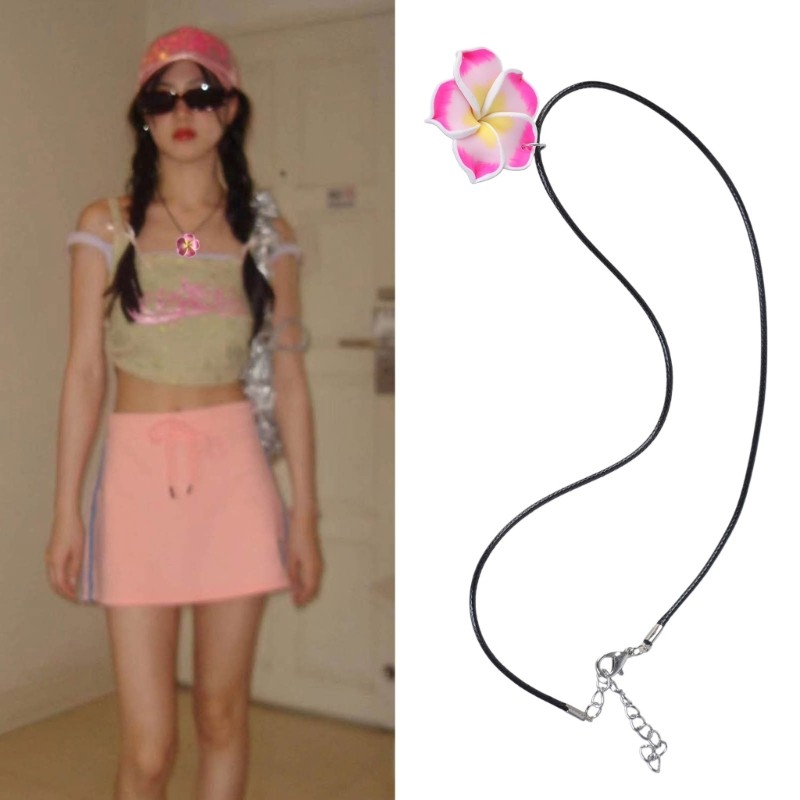 FL Bohemian Clavicle CHAIN ดอกไม้จี้ Charm สร้อยคอ Y2K Handmade CHAIN Chokers สร้อยคอสาวผู้หญิงแฟชั่