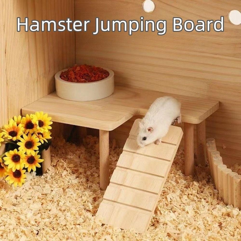 บันไดไม้นอน ,ทนทาน ทําเอง บันไดของเล่นกระดานกระโดด,อุปกรณ์กรงติดตั้งง่ายหนูแฮมสเตอร์ของเล่นปีนเขาสัตว์เลี้ยงสําหรับสัตว์เลี้ยงขนาดเ - รูปที่ 3