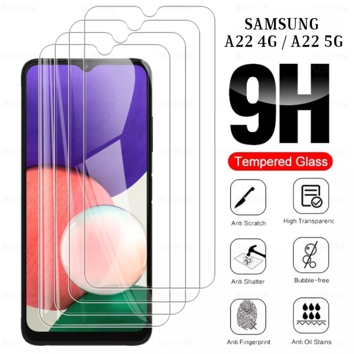 ฟิล์มกระจกนิรภัย SAMSUNG A22 4G / A22 5G CLEAR 9H คุณภาพสูง - SAM A22 4G HSTGC
