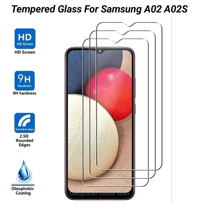 ฟิล์มกระจกนิรภัย SAMSUNG A02 A02S CLEAR 9H TRANSPARENT คุณภาพสูง - Sam A02 HSTGC