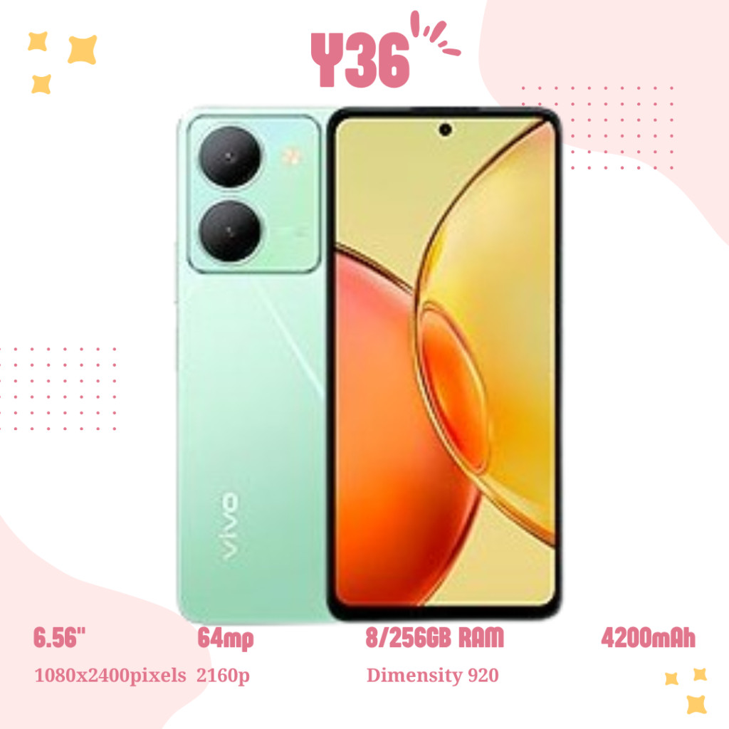 พร้อมส่ง VIVO Y36 (8+256GB) โทรศัพท์มือถือ SmartPhone (รับประกัน 2 ปี)