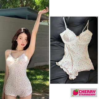 ชุดจั๊มสูทเข้ารูป ผ้าทอเนื้อดี พร้อมสายเดี่ยว