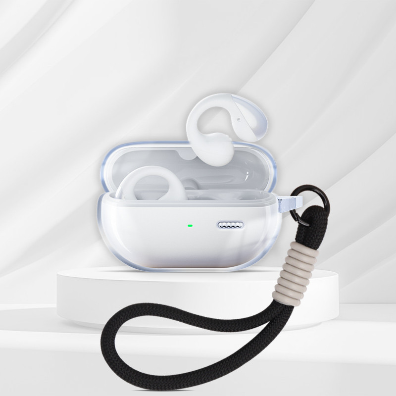 Stock Readytransparent TPU Soft Headphone Case เชือกมือเข้ากันได้สําหรับ SoundPeats PearlClip/PearlClip Pro/CC/CC Pro