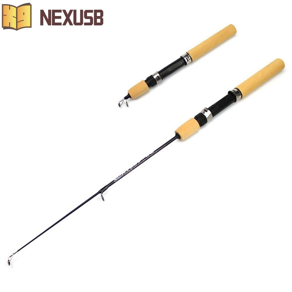 Nexusbeam คันเบ็ดกุ้ง 60 ซม./80 ซม./100 ซม.เครื่องมือตกปลา Telescopic Anti Slip ฤดูหนาว Mini Ice Rod