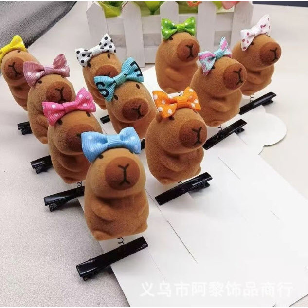 S0496 กิ๊บติดผม ดุ๊กดิ๊ก คาปิบาร่า สัตว์น่ารัก ขนาดเล็ก สไตล์เกาหลี Capybara - รูปที่ 7