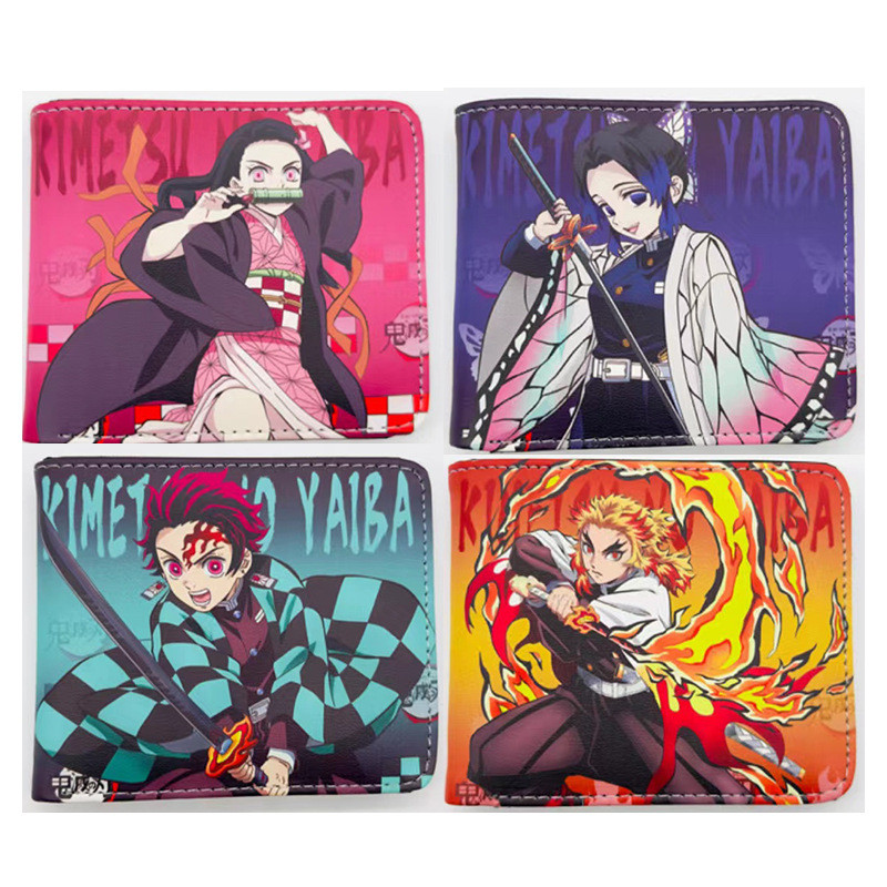 ถ้า4ค กระเป๋าสตางค์ผู้ชายกระเป๋าสตางค์การ์ตูนกระเป๋าใส่เหรียญกระเป๋าใส่บัตรกระเป๋าสตางค์ดาบพิฆาตอสูร