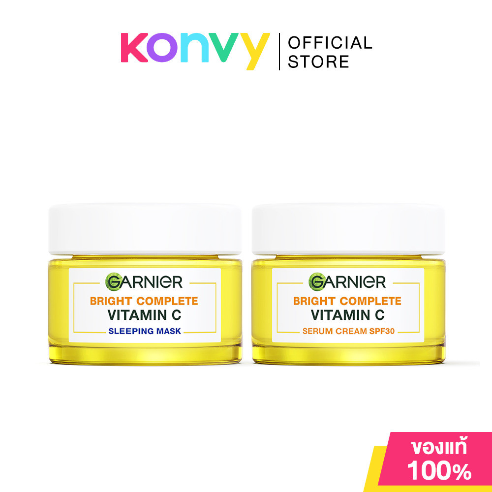 Garnier Bright Complete Whitening Set [Serum Cream SPF30 50ml + Sleeping Mask 50ml].